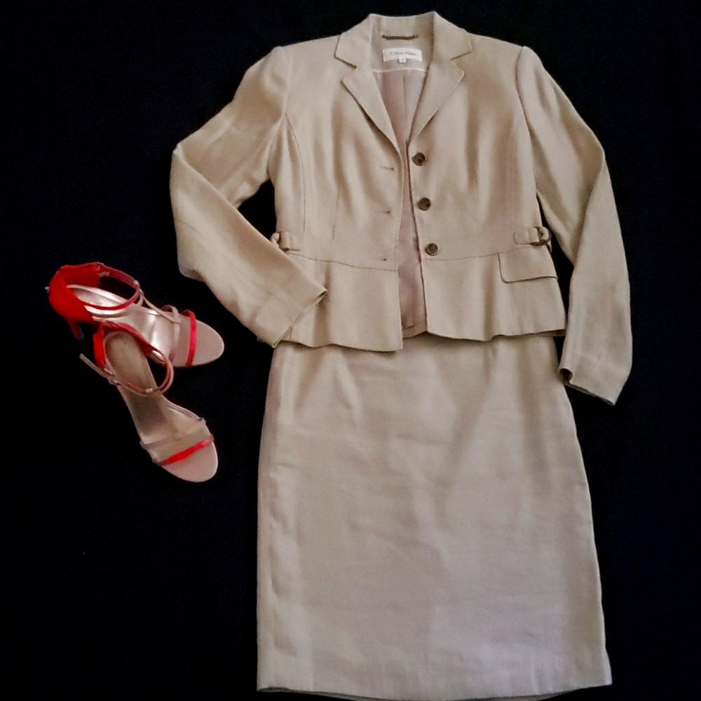 Calvin Klein Woman's tan suit